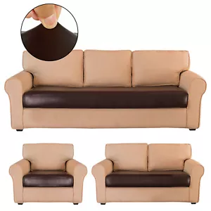1/2/3 Seat Faux Leather Sofa Seat Cushion Cover Waterproof Chair Loveseat Cover - Picture 1 of 21