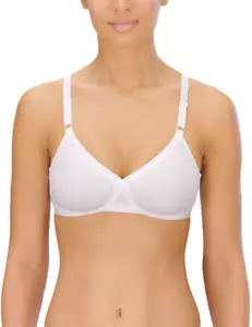 32C Naturana Wireless Cotton Bra Women's 5220 Soft Cup White Bra - Picture 1 of 8