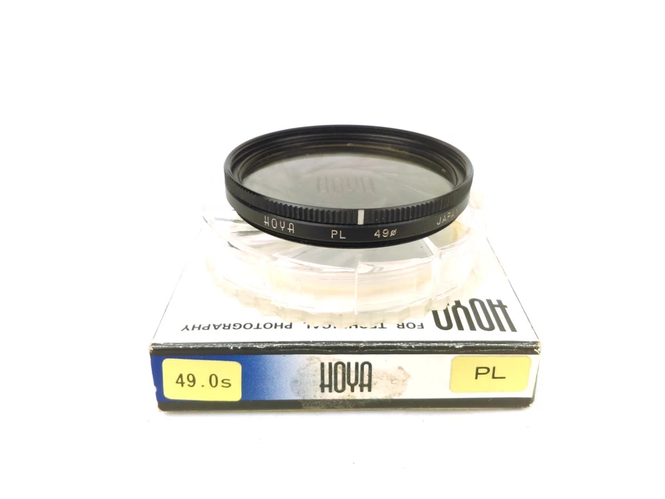 HOYA Japan PL Polarizer 49mm Glass Filter, Boxed with Hoya Swirl Case - MINT - Image 1 of 1