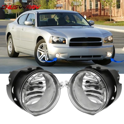 PAIR Fog Lights Fit Dodge Charger 2006 2007 2008 2009 Clear Bumper Driving Lamp - Image 1 of 4