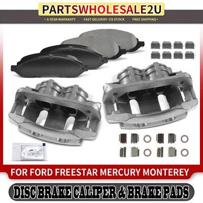 Pinzas de freno delanteras L&R y pastillas de freno de cerámica para Ford Freestar Mercury Monterey Foto 1 de 4