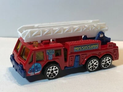MATCHBOX MB18 EXTENDING LADDER FIRE TRUCK RED MISSISSIPPI ACROSS AMERICA SERIES  - Image 1 of 3