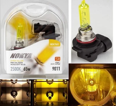 Nokya 2500K Yellow 9011 HIR1 Nok7631 65W Two Bulbs Head Light High Beam Replace - Image 1 of 4