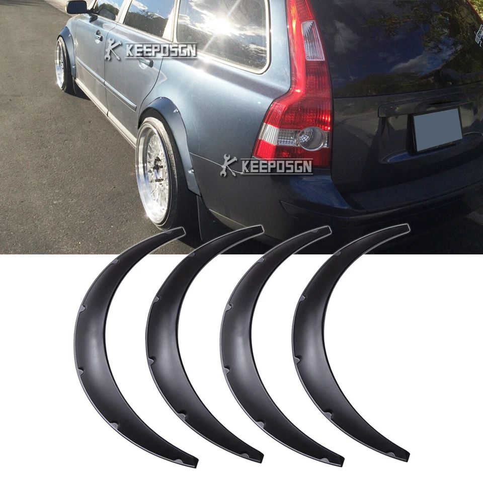 4PCS For Volvo V50 C30 35" Fender Flares Extra Wide Body Kit Wheel Arch Mudguard - Image 1 of 4