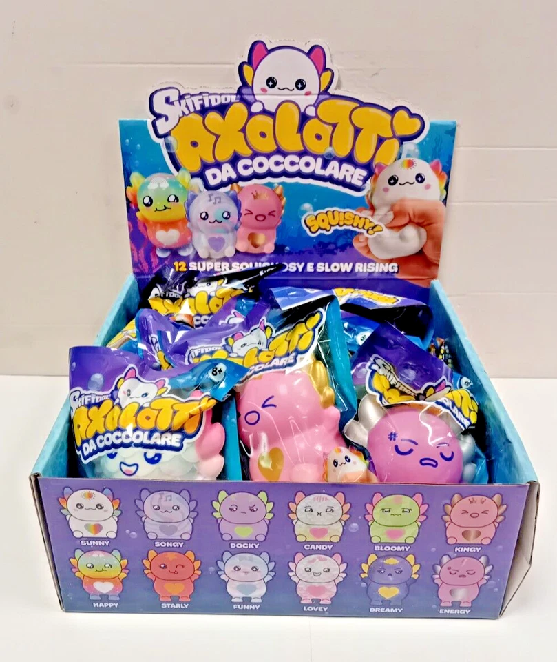 OFFICINA EDICOLA SKIFIDOL AXOLOTTI SQUISHY DA COCCOLARE- SCEGLI QUELLI CHE VUOI -RAPIDA CONSEGNA