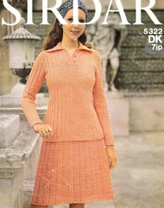 JUMPER & SKIRT / 8ply or D.K. - COPY Ladies crochet pattern - Picture 1 of 1