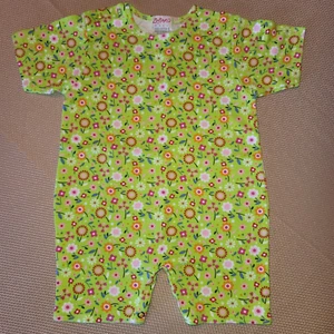 NEW Zutano 18-24 Months Green Flowers Romper One Piece Baby Cotton - Picture 1 of 7