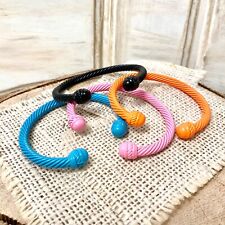 New trendy color painted Cable(5mm) Classic Cuffs Stackable Bracelet(small wrist