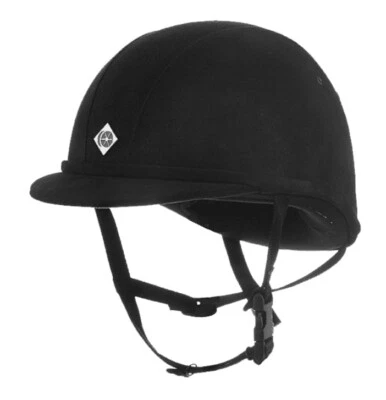 Casco de equitación Charles Owen JR8 - talla 7-1/8 (58 CM) negro microfibra gamuza Foto 1 de 4