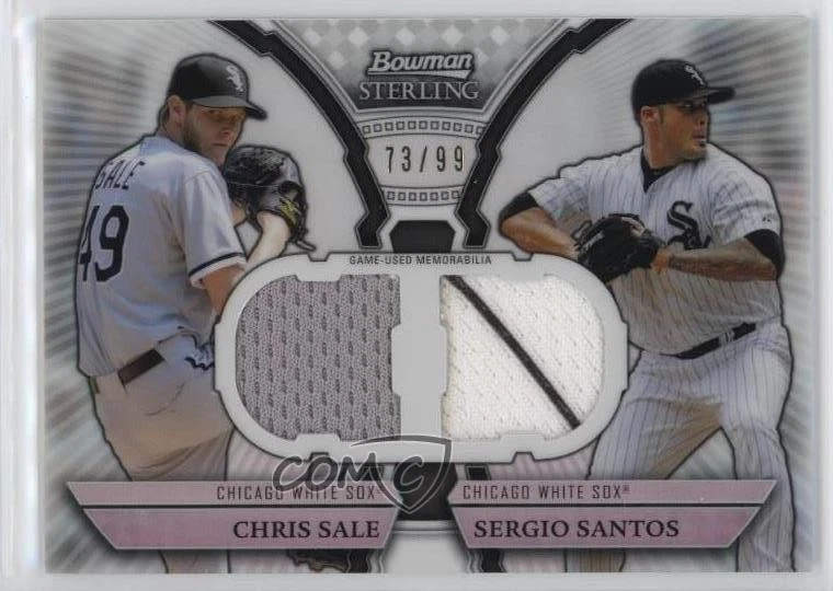 2011 Bowman Sterling Refractor /99 Chris Sale Sergio Santos #DRB-SS Rookie RC - Image 1 of 2