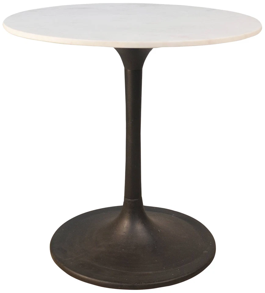 Mesa de comedor redonda Enzo 30"W mármol blanco y negro Foto 1 de 1