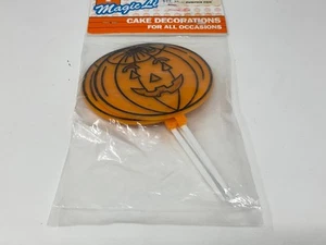 Vtg Halloween Cake Toppers Pumpkins. Cake Decorations. 3 per pack. NOS Halloween - Picture 1 of 2