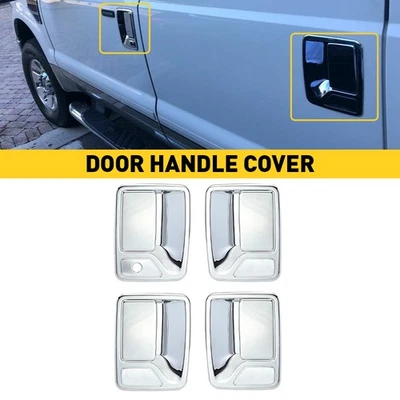 Door Handle Covers For Ford F-250 F-350 F-450 Super Duty 4Doors 1999-2016 Chrome Foto 1 de 4
