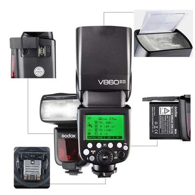 GODOX V860II-S TTL Camera Flash 1/8000s HSS GN60 with Rechargeable Battery - Image 1 of 4