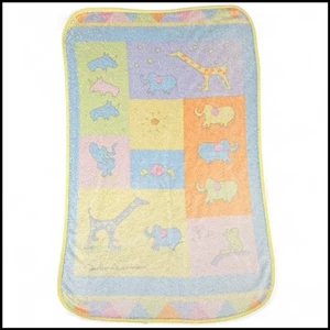 Vintage John Lennon Carter's Real Love Pastel Baby Blanket Safari Animals Plush - Picture 1 of 6