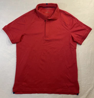 Medium Red Zipper Perry Ellis Motion Short Sleeve Polo Shirt - Image 1 of 4