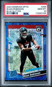2023 DONRUSS OPTIC BIJAN ROBINSON ROOKIE RC SSP BLUE GLITTER PSA 10 Gem Mint - Picture 1 of 3