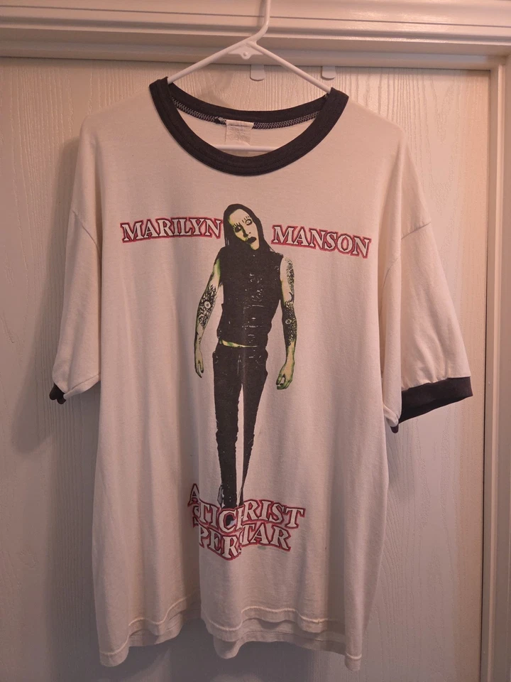 Camisa de Colección Marilyn Manson 1995 Winterland Anticristo Temprano Superestrella XL EN MUY BUENA CONDICIÓN  Foto 1 de 4