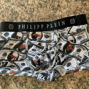 Philipp Plein Black & White Dollar Pattern Boxers Size L Sale - Picture 1 of 2