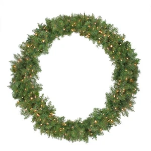Northlight Northern Pine Artificial Christmas Wreath - 48-Inch, Clear Lights - Picture 1 of 3