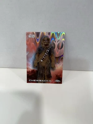 Topps 2023 Chrome Star Wars Chewbacca Ray Wave Refractor Card #23 - Image 1 of 2