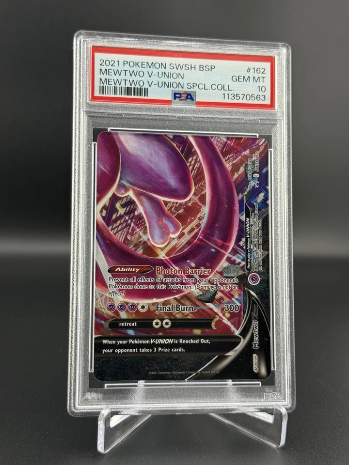 Mewtwo V-UNION SWSH162 SWSH: Sword & Shield Promo Cards Holo Gem PSA 10 - Image 1 of 2