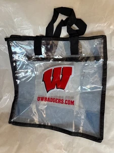 NCAA Wisconsin Badgers Clear Plastic Stadium Tote 12x12 - Picture 1 of 1