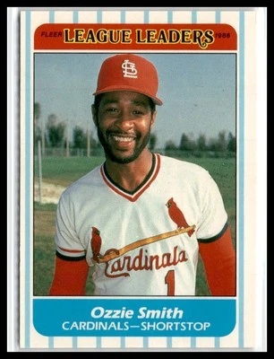 Ozzie Smith 1986 Fleer League Leaders #42 St. Louis Cardinals - Image 1 of 2