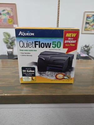 Aqueon QuietFlow 50 LED PRO Aquarium Power Filter 50-New Open Box - Image 1 of 4