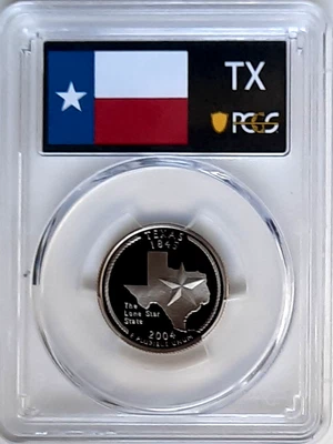2004-S Clad Proof Texas  State Quarter-PCGS PR 70 DCAM-State Flag - Image 1 of 4