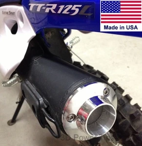 YAMAHA TT-R125 TT-R110 TT-R50 TTR EXHAUST 2D POWER TIP w/ SPARK ARRESTOR SCREEN - Picture 1 of 9