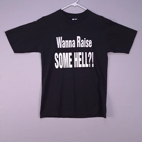 Vintage Stone Cold Steve Austin Shirt Medium Black 1998 Wanna Raise Some Hell Cover