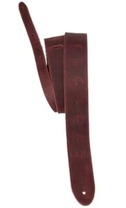PRS 2" Reversible Garment Leather & Suede Birds Strap, Oxblood - Picture 1 of 1