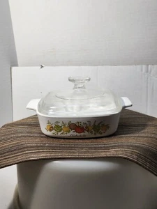 CorningWare Spice Of Life L'Echalote Casserole 1 Quart A1B w Pyrex Lid - Picture 1 of 8