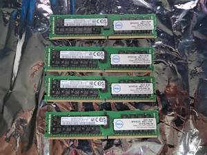 Lot 128GB (4X 32 GB) Dell Certified Samsung 32GB PC4-2666V ECC RAM Server Memory - Picture 1 of 4