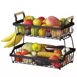 Sorbus 2-Tier Kitchen Countertop Fruit Storage Basket Bowl for Vegetables Bread - Picture 1 of 7