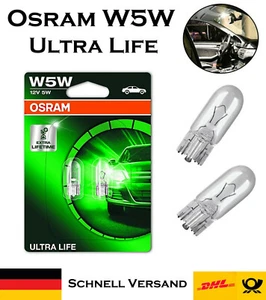 2x Osram W5W 12V 2825ULT-02B Extra Lifetime Innenbeleuchtung Bremslicht Lampe - Picture 1 of 3