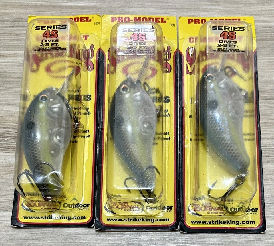 Strike King (Lot Of 3) Pro Model Series 4S Crankbait, Brand New! Free Shipping! - Image 1 of 4