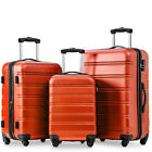 20 24 28 Inch Suitcase Set ABS Large Hard Shell Cabin Hand Travel Luggage Orange