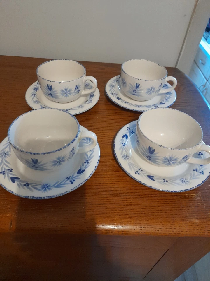 Marks & Spencer M&S Provence  Cups & Saucers x 4 - Image 1 of 4