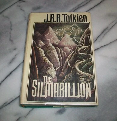 THE SILMARILLION J.R.R. Tolkien 1977 HC/DJ 1st US Edition 1st Print w/Map EX-LIB - Imagem 1 de 4