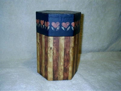 Bob's Boxes Hexagon Candle Box Romance Hearts Karen Hillard Crouch  Lang Card - Image 1 of 4