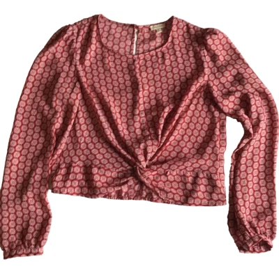 Blusa LILY WHITE M Roja Blanca Ditsy Floral Estampado Novedad Recortada Femenina Foto 1 de 4