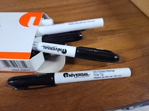 BOX 12 Universal 43671 Dry Erase Marker, Fine Black expo Vis-à-Vis Viz-pro vis