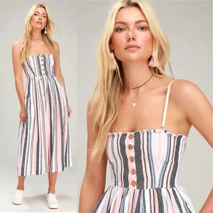 Free People Lilah Pleated Tube Dress Removable Straps Size Medium NEW - Picture 1 of 16