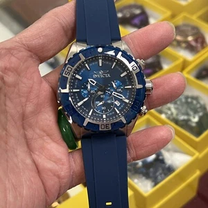 Orologio Invicta 22522 Aviator Uomo Cinturino Silicone Blu 🍺Cronografo Data 24 Ore - Foto 1 di 13