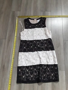 Jessica Simpson Dress Womens 10 Black White Cocktail #S110 - Picture 1 of 3