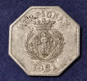 Monnaie de Nécessité ♦ Chambre Syndicale commercants PERPIGNAN 10 CENTIMES 1921 - Imagen 1 de 2