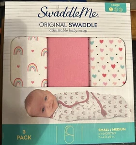 SwaddleMe Original Swaddle Wrap - Newborn - Over the Rainbow , Pink - 3 Pack - Picture 1 of 2