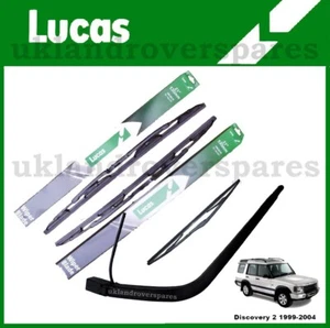 LAND ROVER DISCOVERY 2 WIPER BLADE SET LUCAS FRONT & REPLACEMENT REAR ARM BLADE - Picture 1 of 10